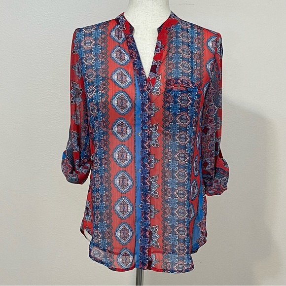 KUT from the KLOTH Jasmine Chiffon Button-Up Shirt Size XS - Picture 2 of 8